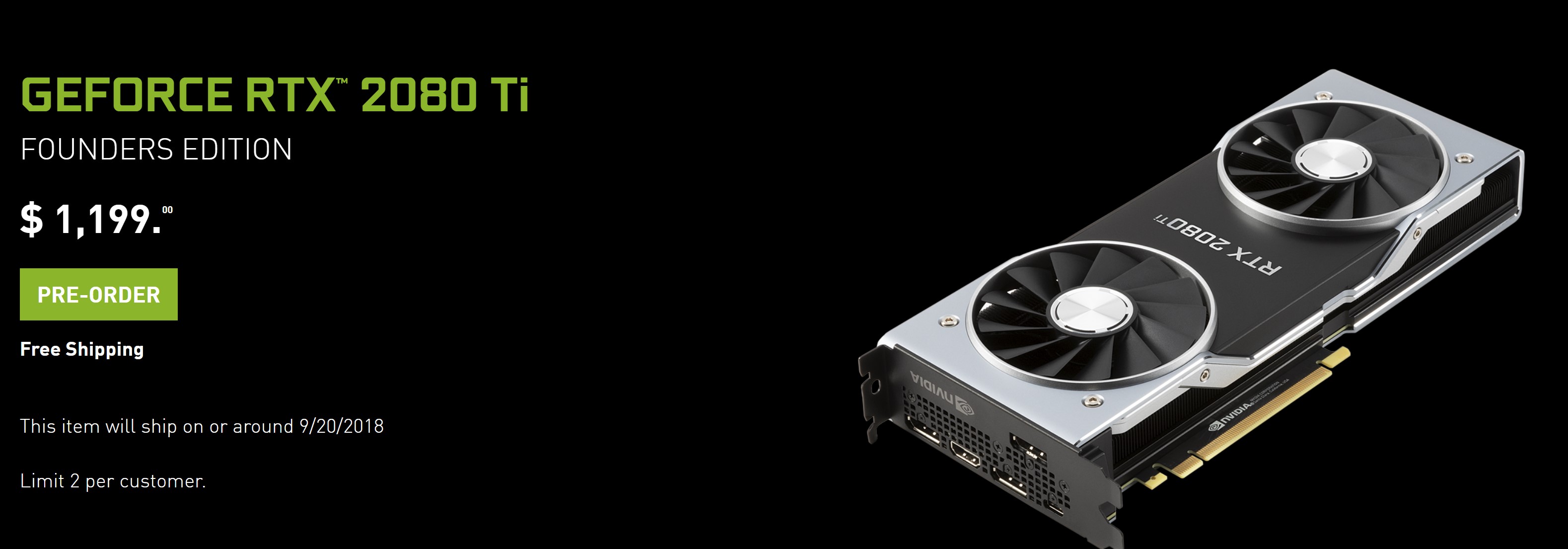 NVIDIA GeForce RTX 2080 Ti Desktop Graphics Card -  Tech